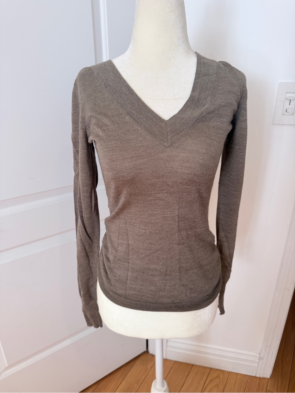 The Limited Taupe Crewneck Lightweight Knit Sweater
